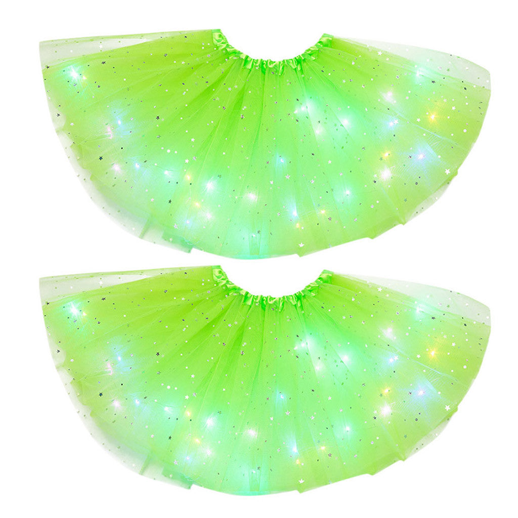 Magical & Luminous LED Princess Halloween Tutu Skirt Sequins Shiny Skirt - O Retalho