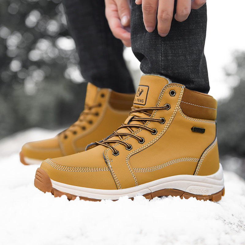 Botas masculinas de couro antiderrapante - O Retalho