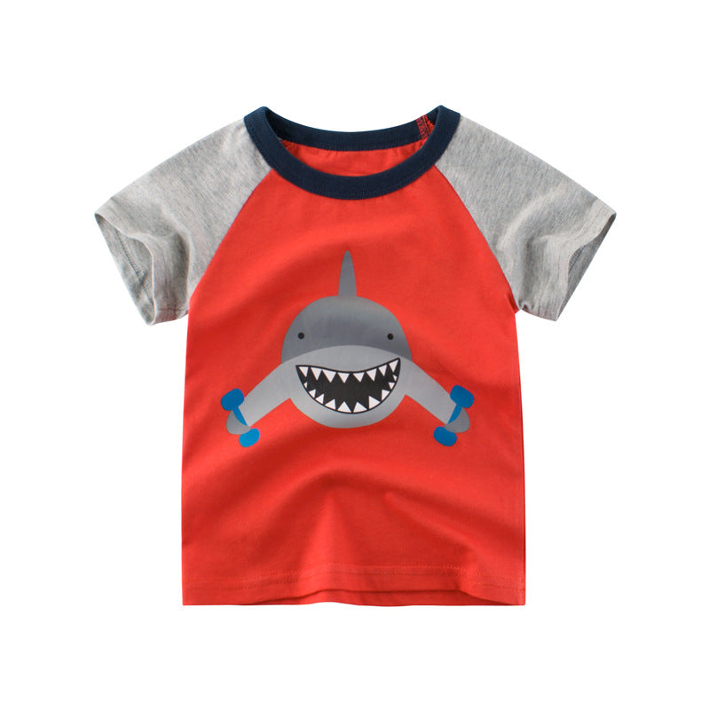 ⛱️Camiseta de manga curta para meninos com desenho - O Retalho