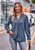 V-neck Loose Long Sleeve Umbrella Sleeve Top - O Retalho