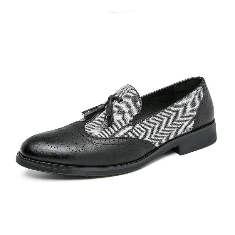 Sapatos casuais britânicos versáteis de couro para homens - O Retalho