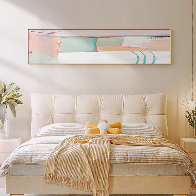 Quarto em Tons de Rosa - Arte Abstrata Minimalista - O Retalho