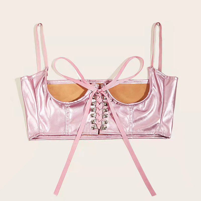 French Style European And American Fried Street Dark Girl Wrapped Chest Strap Waist Seal - O Retalho