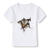 Camiseta infantil casual com estampa 3D de gato de manga curta - O Retalho