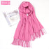 Women's Solid Color Lambswool Fringe Bib - O Retalho
