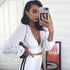 Top de renda floral com decote em V - O Retalho