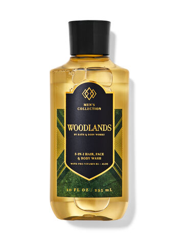 Mens Woodlands 3-em-1 Cabelo, Rosto e Lavagem Corporal - O Retalho