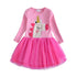 vestidos elegantes para meninas com desenho de unicórnio - O Retalho