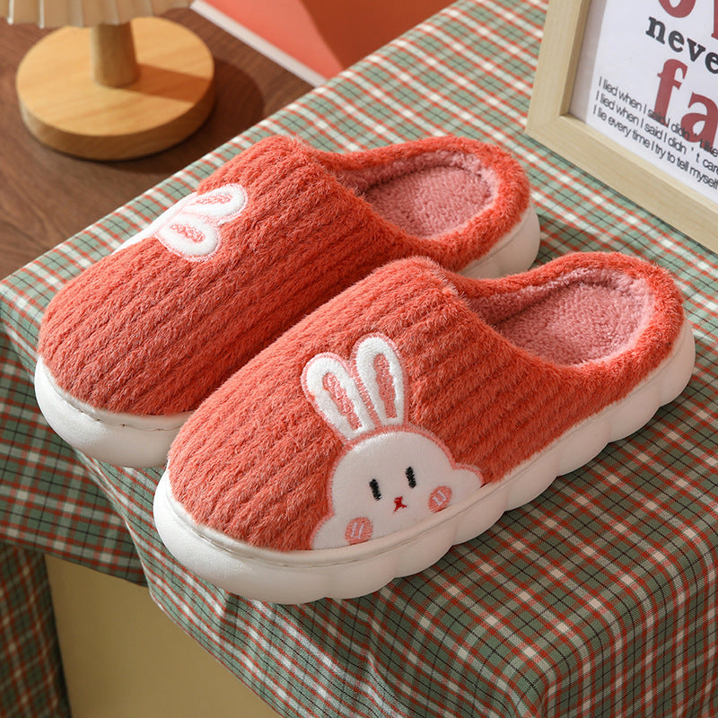 Pantufas Fofas de Coelho Listrado para Mulheres - O Retalho