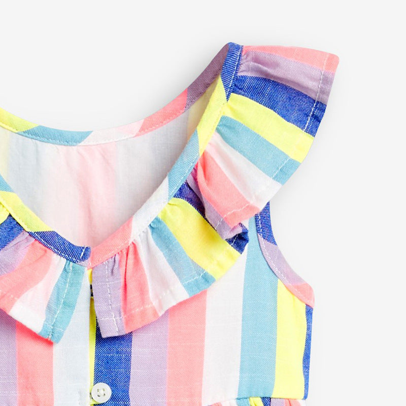 Vestido de verão para meninas com riscas - O Retalho