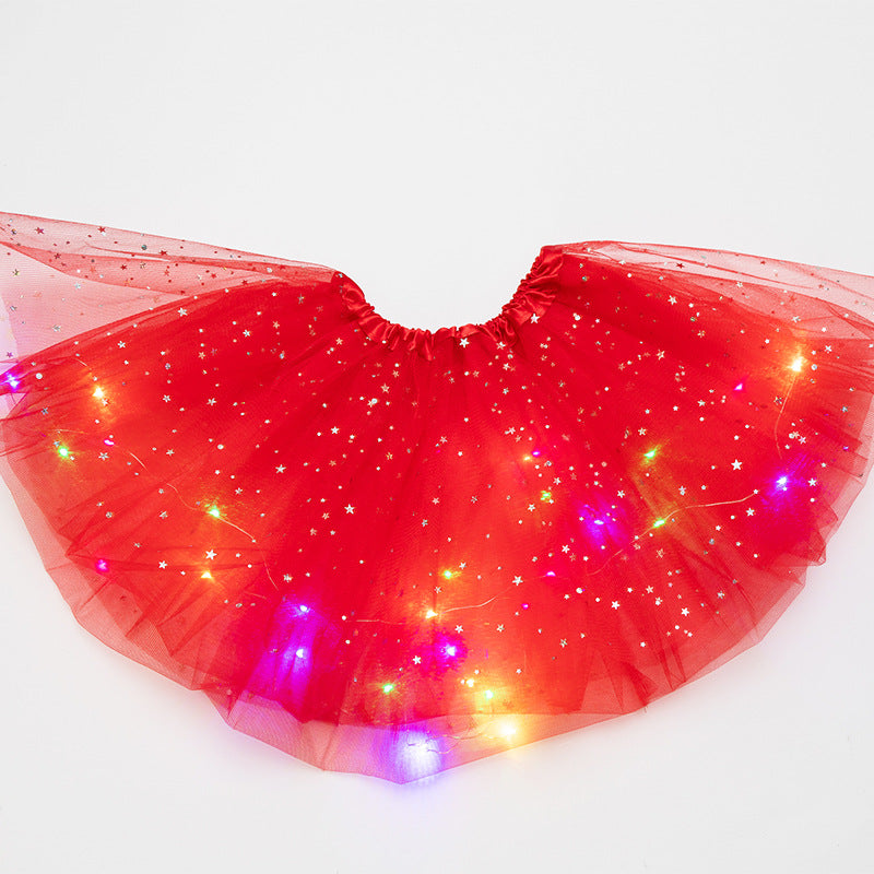Magical & Luminous LED Princess Halloween Tutu Skirt Sequins Shiny Skirt - O Retalho