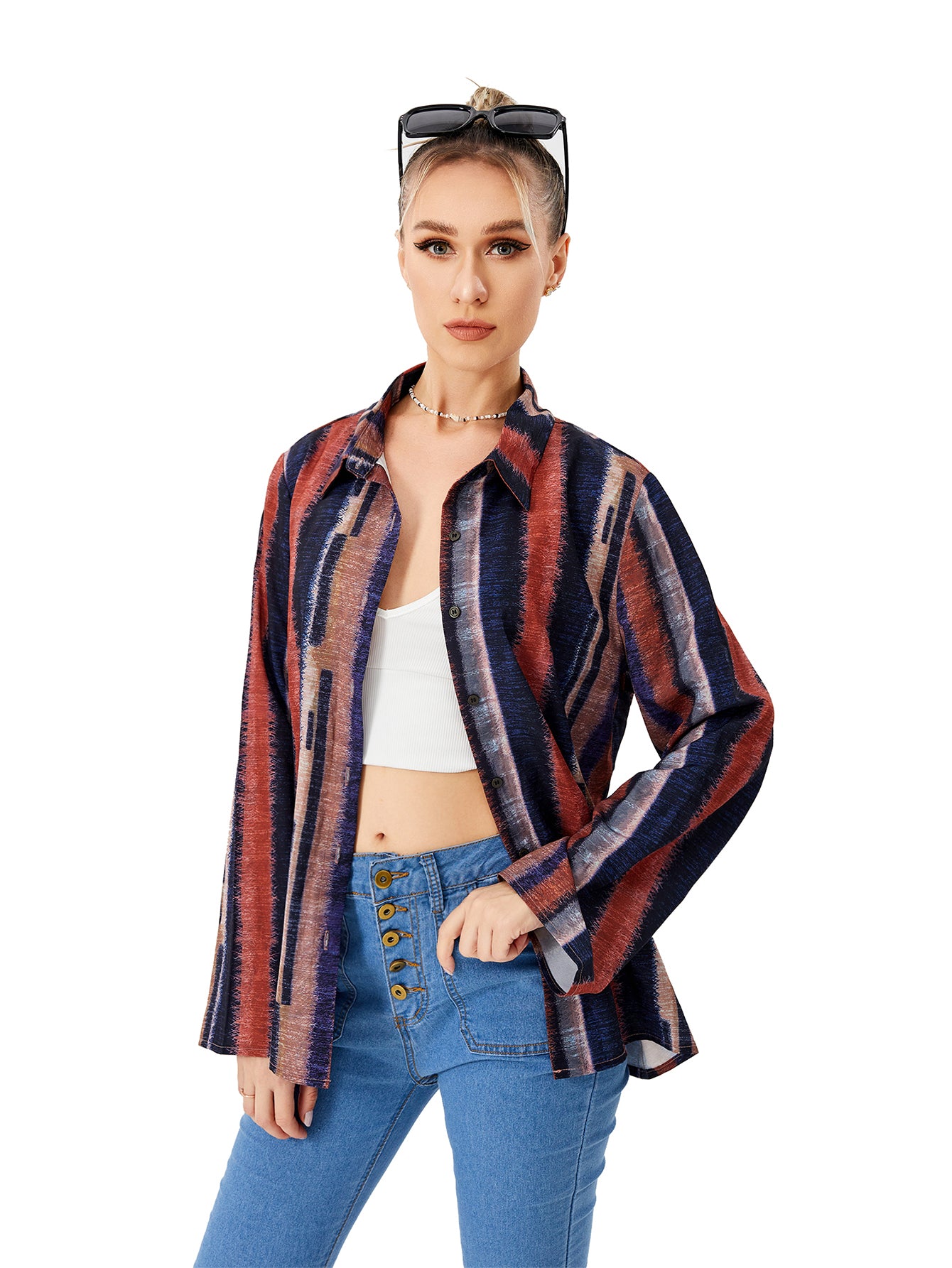 Camisa listrada solta casual - O Retalho