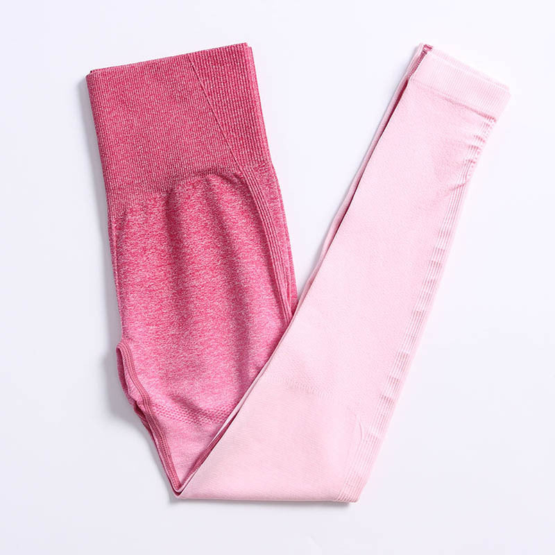 Conjunto de Roupas de Yoga Esportiva com Elástico e Gradiente para Mulheres: Conforto e Estilo para Seus Exercícios - O Retalho