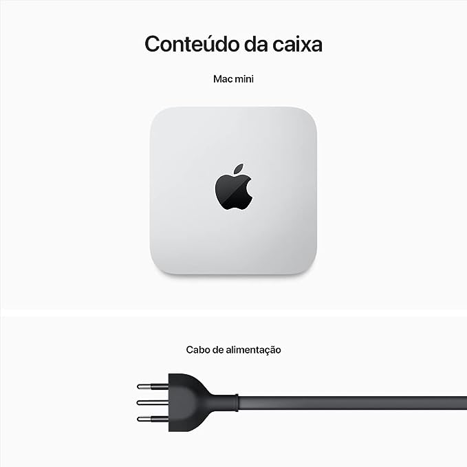 Mac mini da Apple Chip M2 da Apple com CPU de 8 núcleos e GPU de 10 núcleos com 2023: 8GB de Memória unificada, de 256 GB de armazenamento SSD - O Retalho