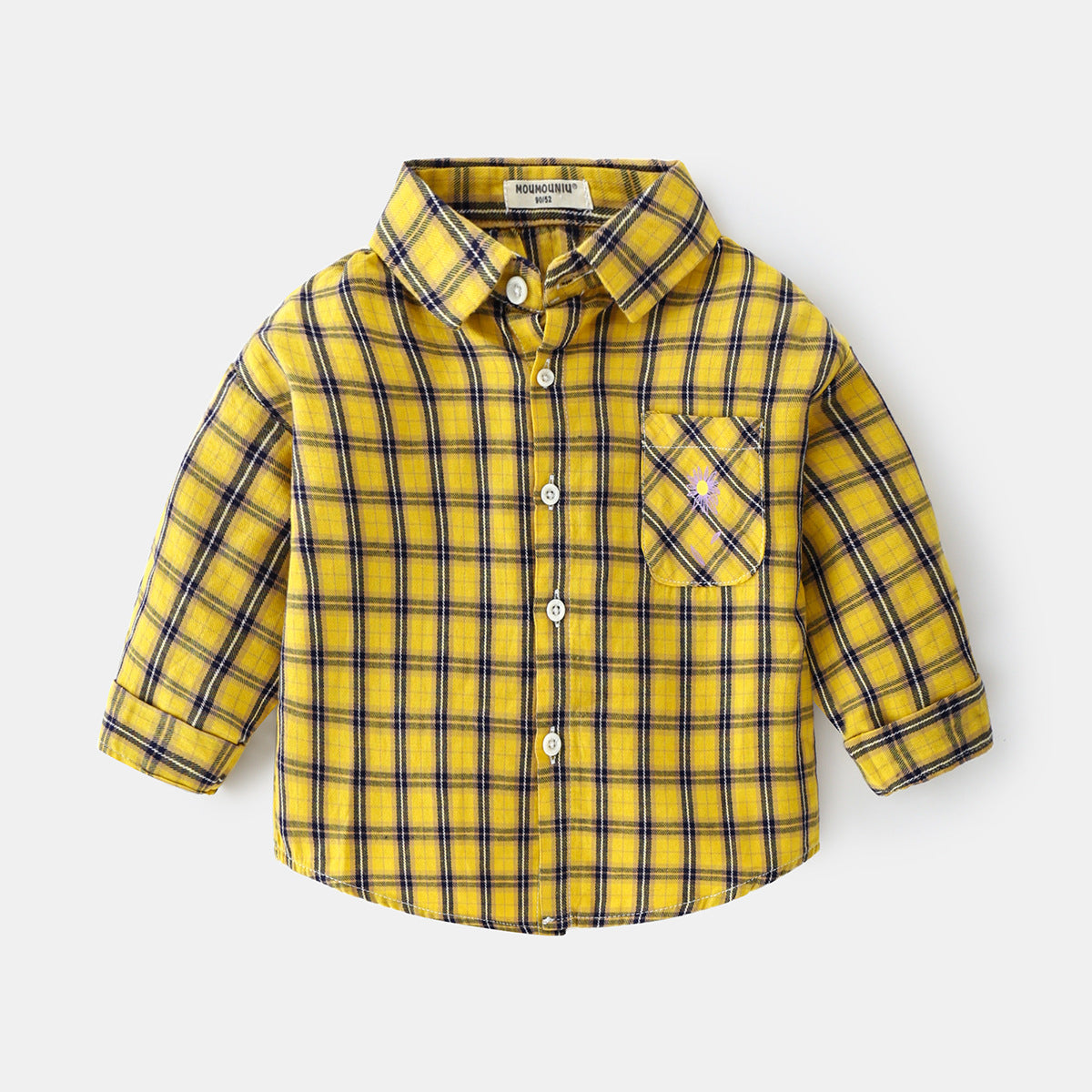 🤩Camisa xadrez de manga comprida para meninos - O Retalho