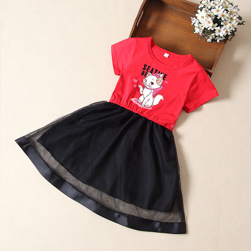 Vestido de manga curta para verão das meninas - O Retalho