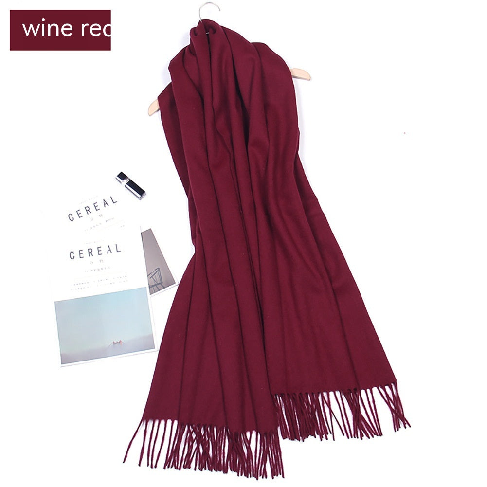 Women's Solid Color Lambswool Fringe Bib - O Retalho