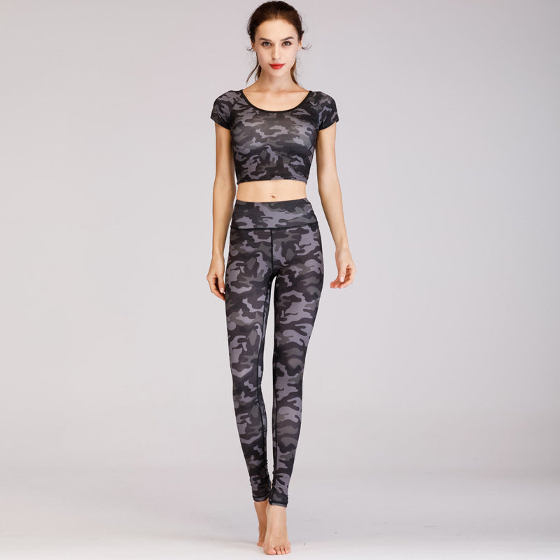 Conjunto de Roupas de Yoga Estampado - Estilo e Elegância para Seu Treino - O Retalho