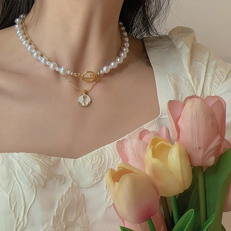 Colar Pingente Retro Francês Para Mulheres - O Retalho