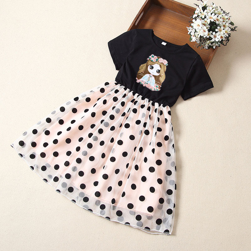 Vestido de manga curta para verão das meninas - O Retalho