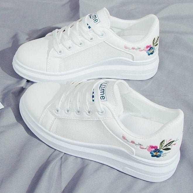 Sapatos brancos femininos de rede respirável - O Retalho