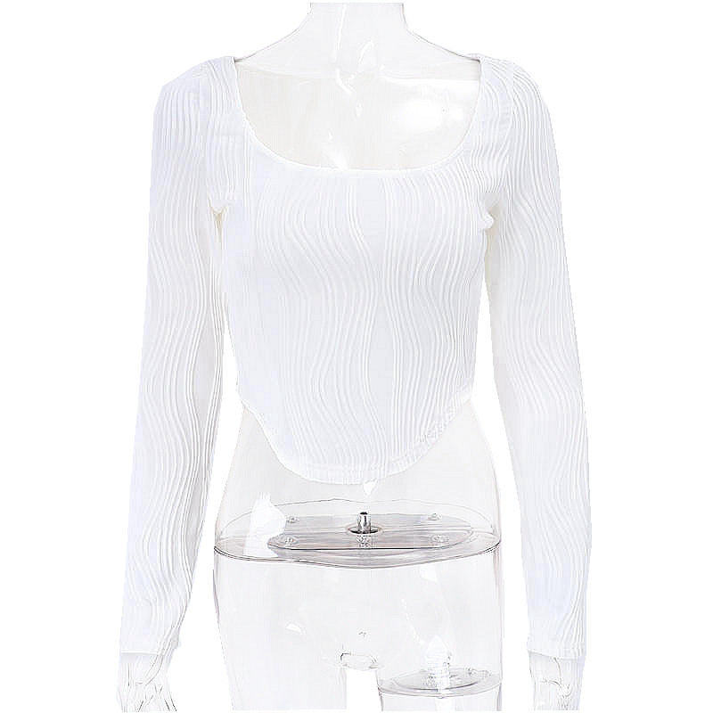 Camisa com decote U ,Manga Longa - O Retalho