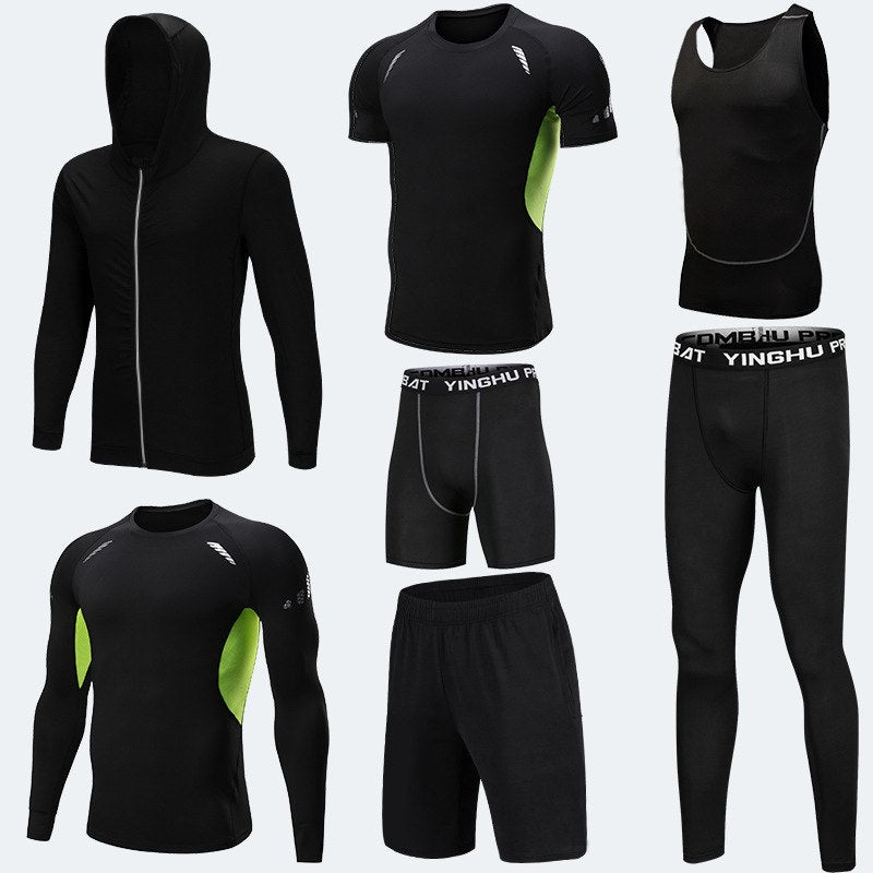 Conjunto de Roupas Esportivas para Corrida Masculina - 7 Peças para Corrida, Basquete e Academia - O Retalho