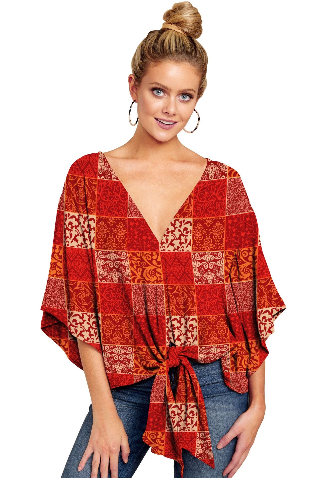 Blusa com decote em v - O Retalho