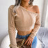 Crop top manga cumprida ombro irregular - O Retalho