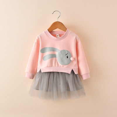 Vestidos de meninas para o inverno com estampa de coelho - O Retalho