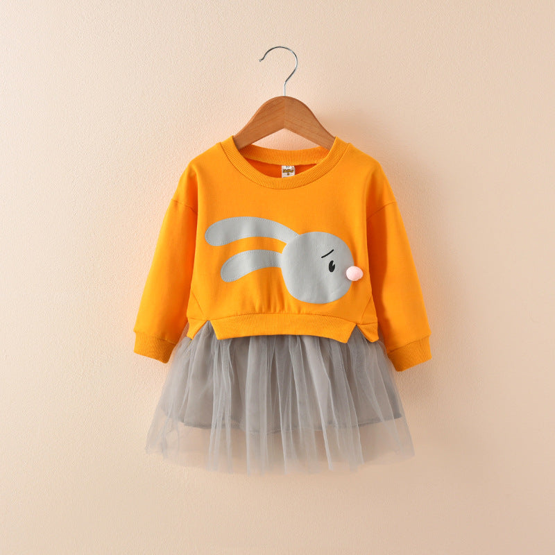 Vestidos de meninas para o inverno com estampa de coelho - O Retalho