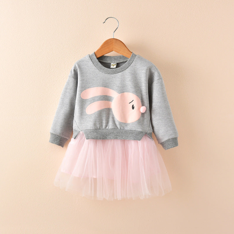 Vestidos de meninas para o inverno com estampa de coelho - O Retalho