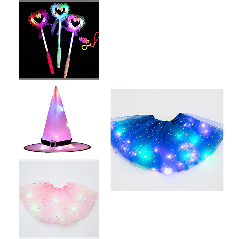 Magical & Luminous LED Princess Halloween Tutu Skirt Sequins Shiny Skirt - O Retalho