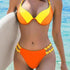 Women's Fashion Temperament Color Matching Triangle High Waist Bikini Swimsuit Two-piece