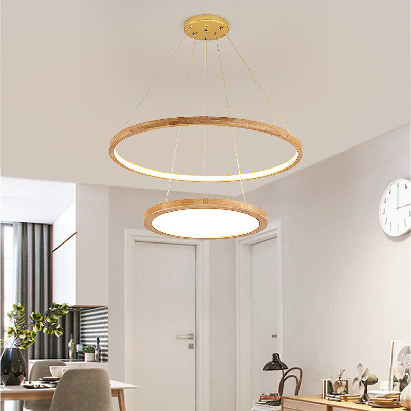 Lustre de LED, iluminacao moderna, com anel para cima e para baixo - O Retalho