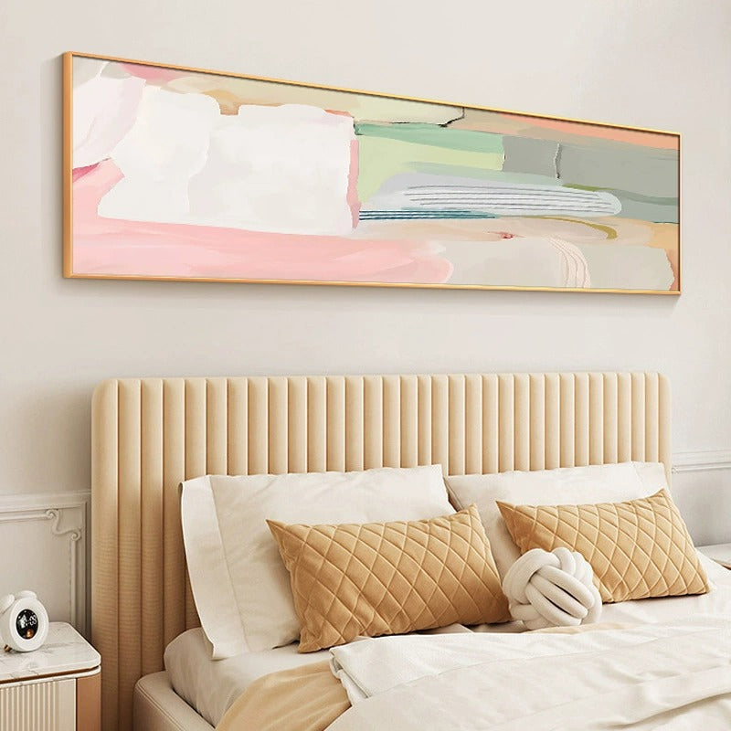Quarto em Tons de Rosa - Arte Abstrata Minimalista - O Retalho