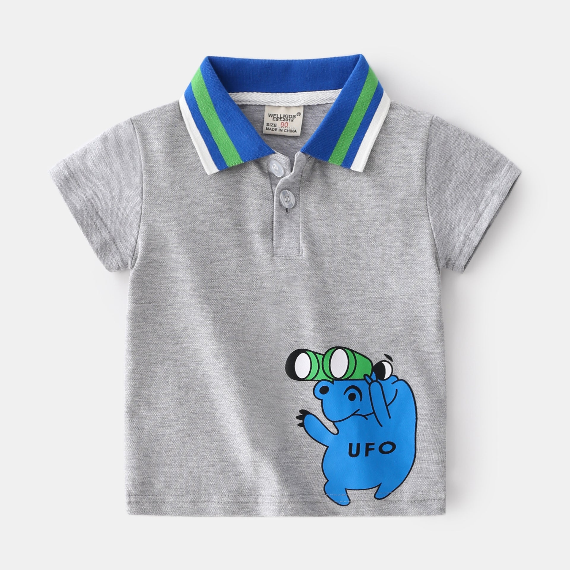Camisa de Manga Curta com Estampa de Desenhos Animados para Crianças - O Retalho