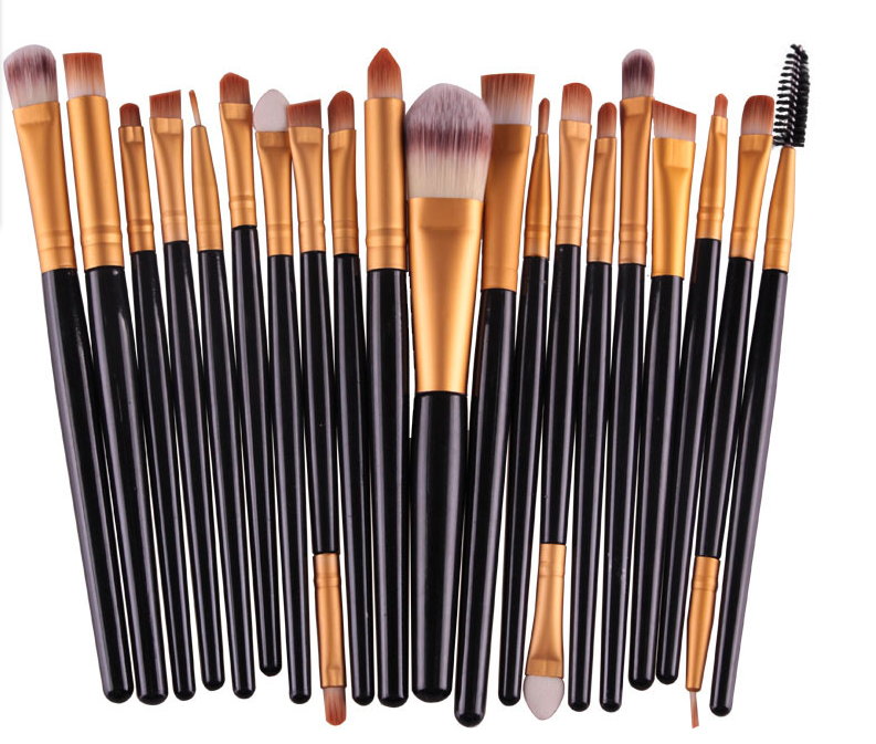 Conjunto de pincéis de maquiagem: pincel para pó solto, pincel de blush e pincel de sombra. - O Retalho