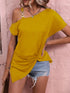 Blusa de Verão, Design Irregular, Tops Shirt. - O Retalho