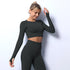 Conjunto de Roupas de Yoga Sem Costuras Tricotadas - Conforto e Estilo em Cada Pose - O Retalho