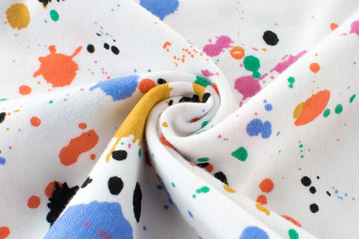 Camiseta para meninos chapiscada com cores variadas - O Retalho