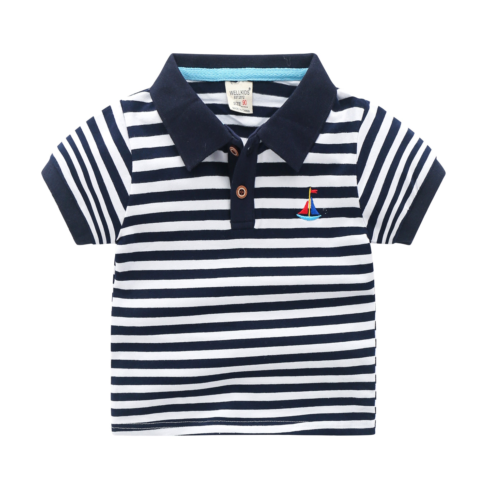 Polo infantil de manga curta com lapela - O Retalho