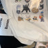 White Cartoon Print Short Sleeve Loose All-match - O Retalho