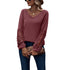 Loose Casual V-neck Lace Lace Long-sleeved - O Retalho