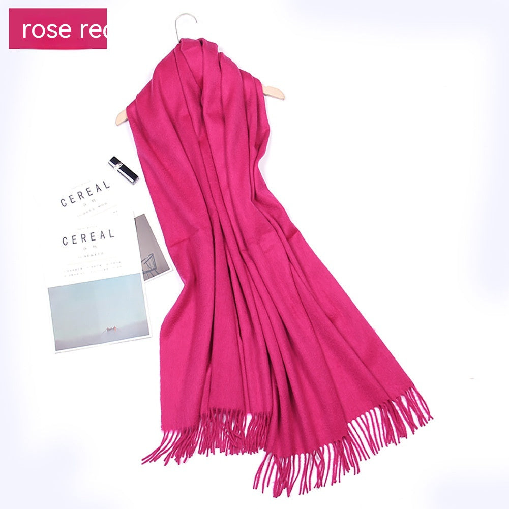 Women's Solid Color Lambswool Fringe Bib - O Retalho