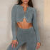 Conjunto de Roupas de Yoga em Denim sem Costura - Conforto e Estilo - O Retalho