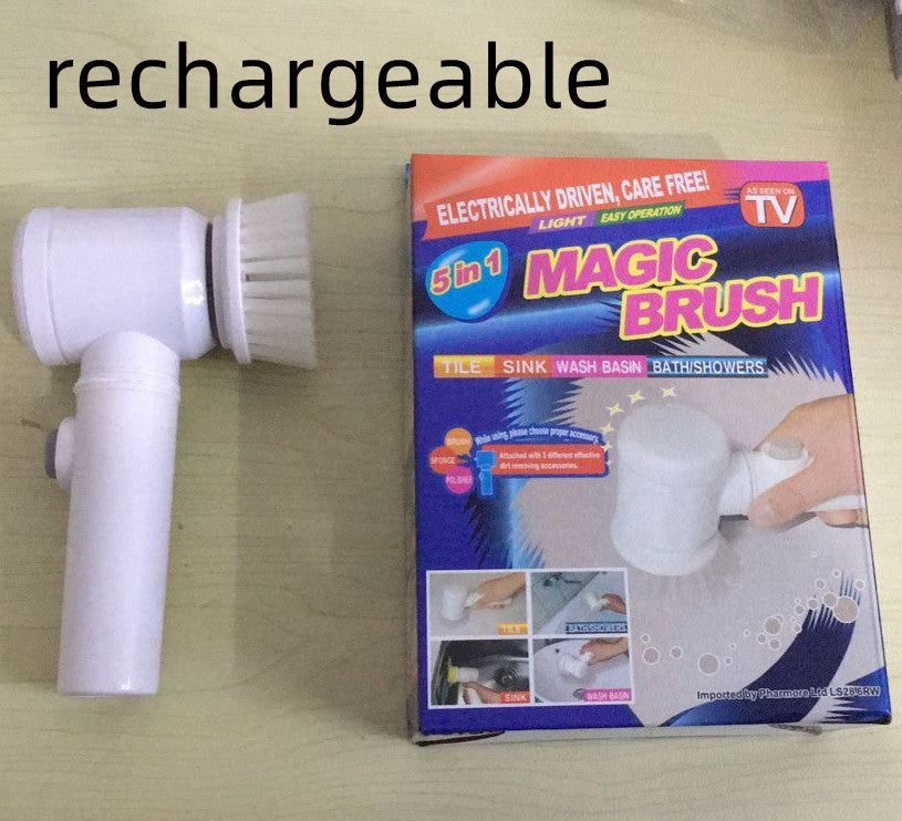 Electric Cleaning Brush Magic Brush Electric Bathtub Brush Housework 5 In 1 Cleaning Brush Electric Bathtub Brush - O Retalho