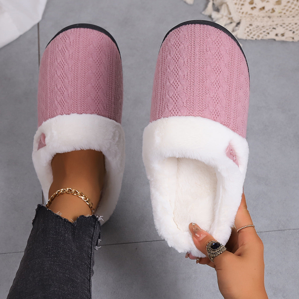 Chinelos de algodão de inverno quente - O Retalho