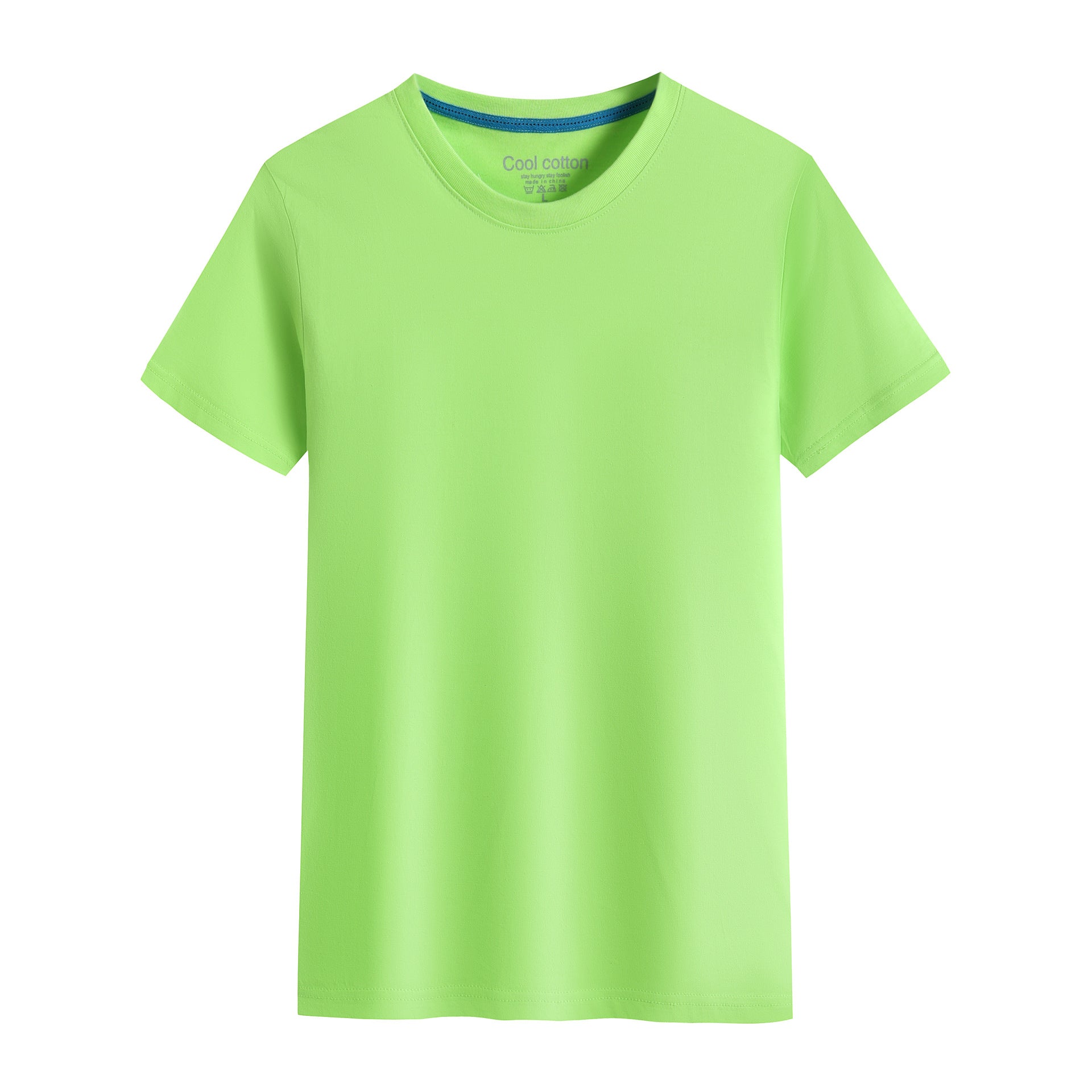 Cotton Blank With No Printed Patterns Round Neck Short T-shirt - O Retalho