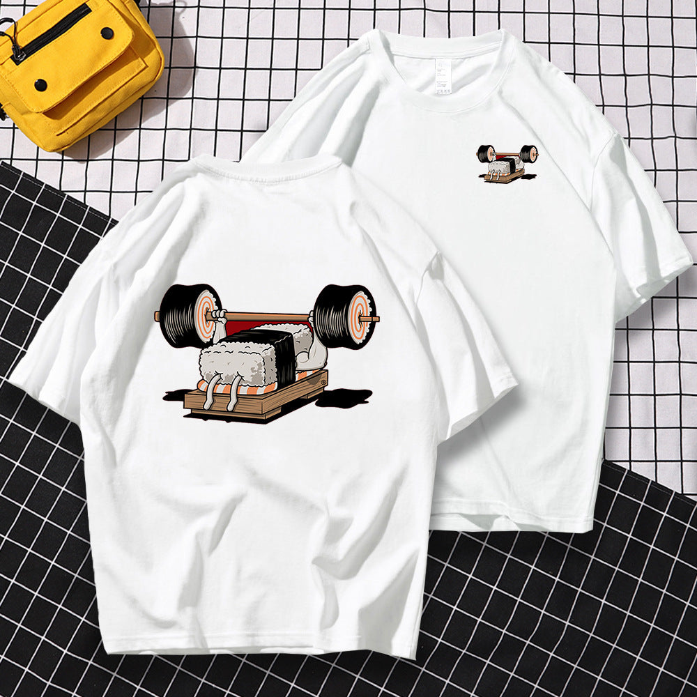 Sport Sushi Funny Anime Print New Short Sleeved - O Retalho